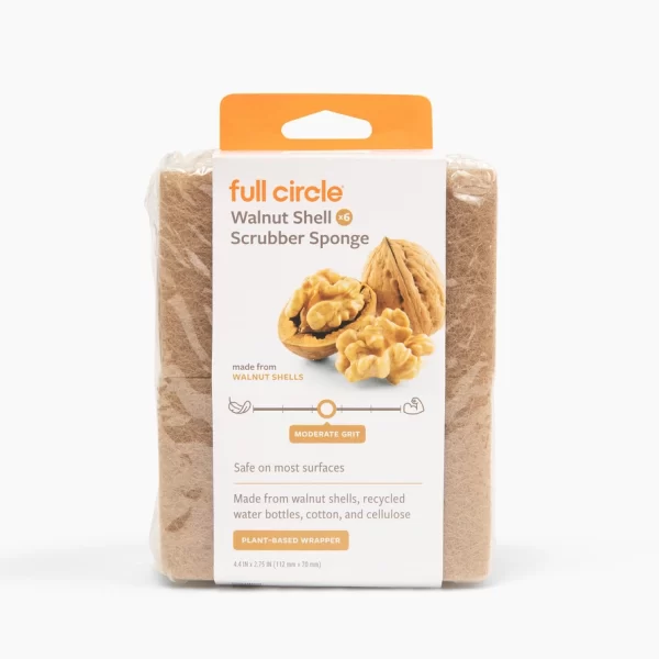 Walnut Shell Scrubber Sponge (6pk)