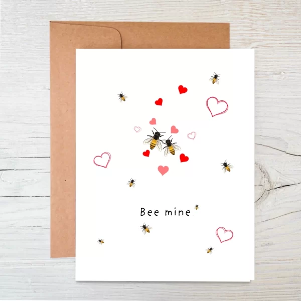 Plantable Valentine Card: Eco Friendly Love Card, Bee Mine