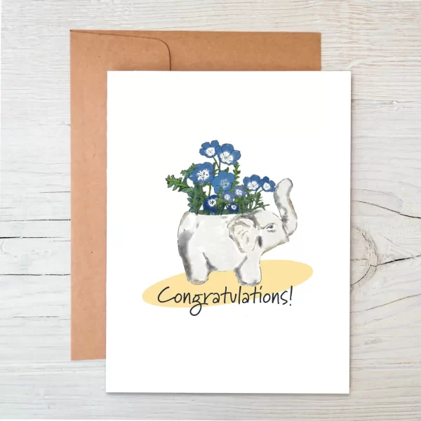 Plantable Congratulations Card: Eco Friendly, Baby Elephant