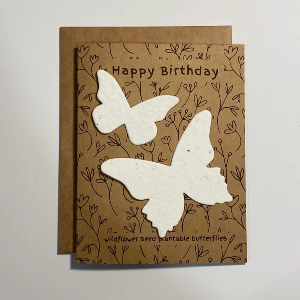 Plantable Butterfly Birthday Card: Eco Wildflower Seed Paper